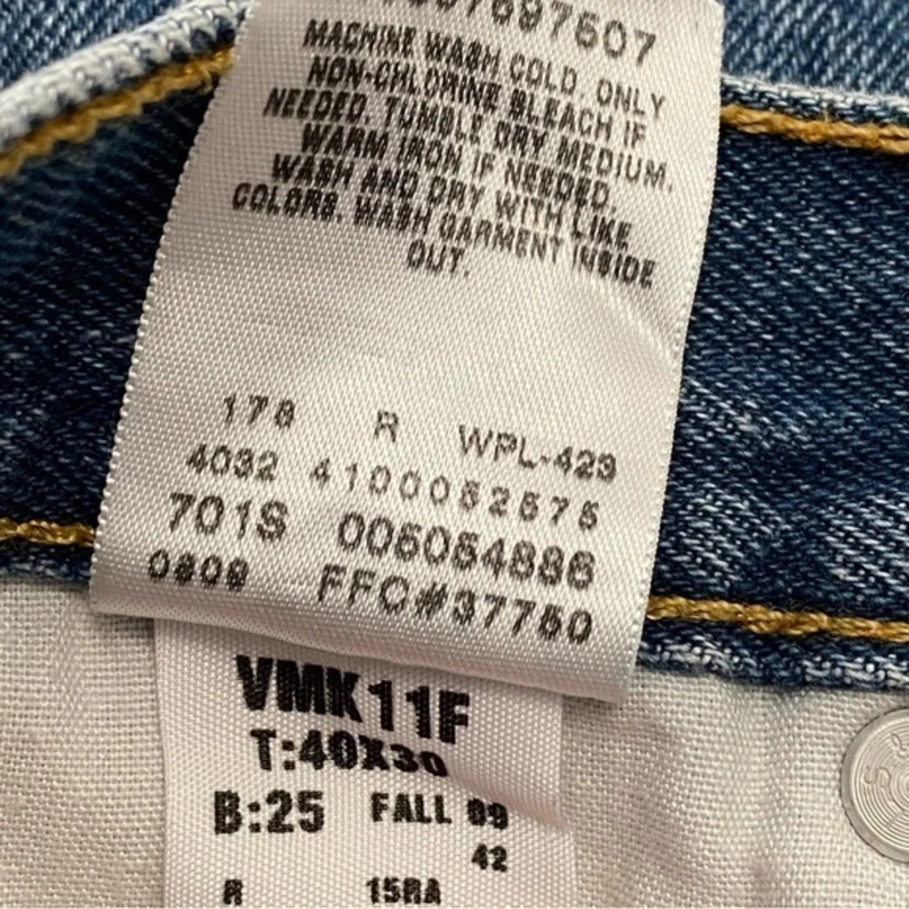 Levi's Men's 505 Regular Fit‎ Straight Leg Denim Blue Jeans 40x30